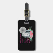 カメラマンのカメラのフラッシュ ラゲッジタグ (正面縦)