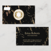 カメラマンのカメラの粋な大理石の写真撮影 名刺 (正面/裏面)