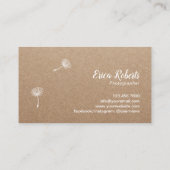 カメラマンのカメラの素朴なタンポポクラフト 名刺 (裏面)