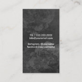 カメラマンのカメラの金ゴールドの花の写真 名刺 (裏面)