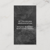 カメラマンのカメラの金ゴールドの花の写真 名刺 (裏面)