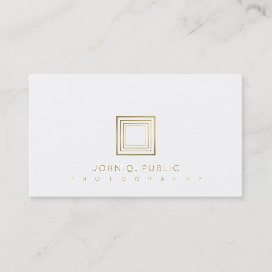 カメラマンのスタイリッシュなエレガントな金ゴールドの一見の写真撮影 名刺 (正面)