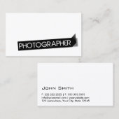 カメラマンのモダンで黒いラベルのシンプルの平野 名刺 (正面/裏面)