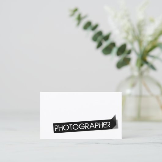 カメラマンのモダンで黒いラベルのシンプルの平野 名刺 (スタンド正面)