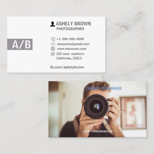 カメラマンのモダンな写真撮影の名刺 名刺 (正面/裏面)