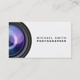 カメラマンの写真撮影のカメラレンズのプロフェッショナル 名刺