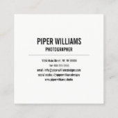 カメラマンの写真撮影の正方形 スクエア名刺 (裏面)