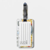 カメラマンの勤務中のヴィンテージのカメラのデザイン ラゲッジタグ (裏面縦)