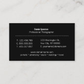 カメラマンの名刺のテンプレート 名刺 (裏面)