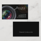 カメラマンの名刺のモダンで黒いスポットライト 名刺 (正面/裏面)