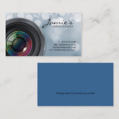 カメラマンの名刺のモダンな灰色ライト 名刺 (正面/裏面)