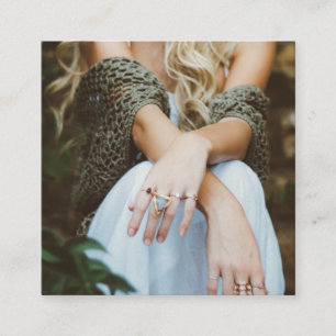 カメラマンの白黒モダンな写真のシンプル スクエア名刺