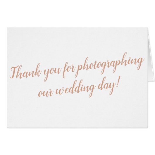 カメラマンの結婚式のサンキューカード (正面横)