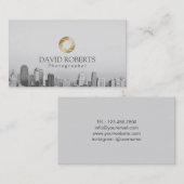 カメラマンの金ゴールドシャッタースカイラインの写真撮影 名刺 (正面/裏面)