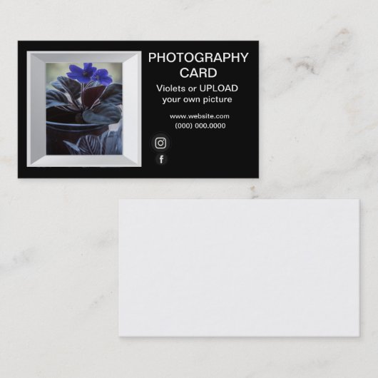 カメラマンの額縁のバイオレットの写真 名刺 (正面/裏面)
