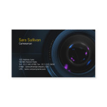 カメラマンビジネスカードカメラレンズ