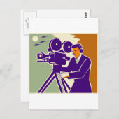 カメラマンフィルムクルーヴィンテージビデオムービーカメラ ポストカード (正面/裏面)