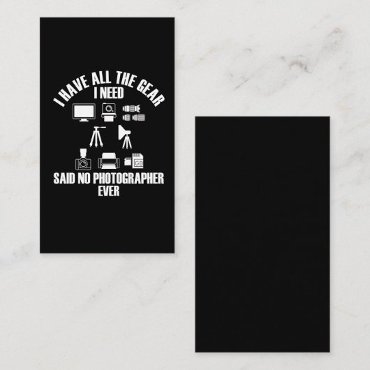カメラマン写真家写真機器のジョーク 名刺 (正面/裏面)