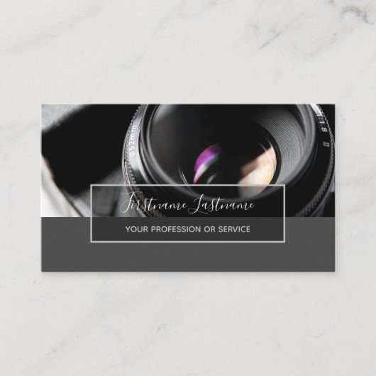 カメラマン用DSLRカメラレンズビデオグラファー 名刺 (正面)
