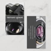 カメラマン用DSLRカメラレンズビデオグラファー 名刺 (正面/裏面)