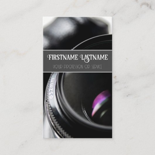 カメラマン用DSLRカメラレンズビデオグラファー 名刺 (正面)