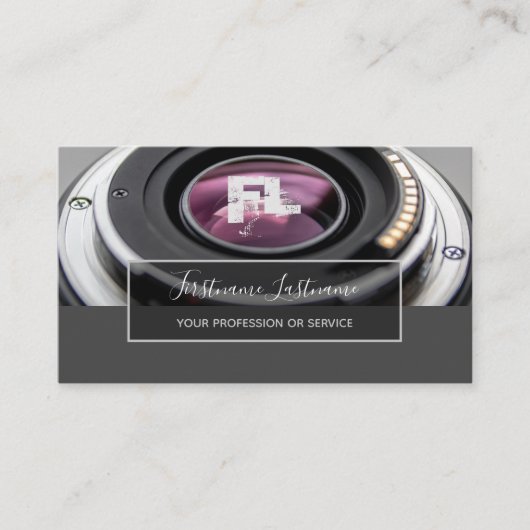 カメラマン用DSLRカメラレンズビデオグラファー 名刺 (正面)