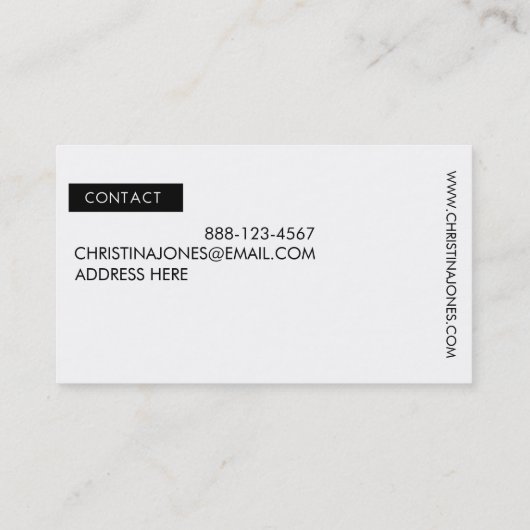 ★カメラマン美容師モデルモダンなHeadshotの★ 名刺 (裏面)