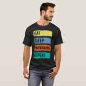 カメラマン食べススリープ写真 Tシャツ (正面フル)