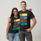 カメラマン食べススリープ写真 Tシャツ (ユニセックス)
