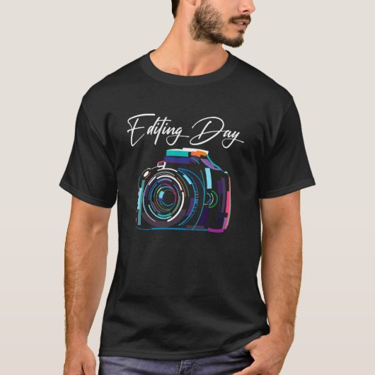 カメラマン カメラ 編集 デイフォト 写真撮影 Tシャツ (正面)