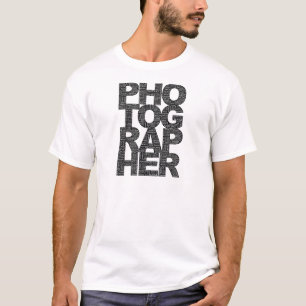 カメラマン-黒い文字 Tシャツ