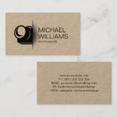 カメラミニマルカット形状写真家ビジネスカー 名刺 (正面/裏面)