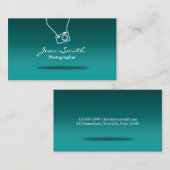 カメラミニマルティール(緑がかった色)撮影 名刺 (正面/裏面)