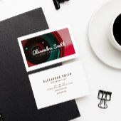 カメラモダンネオンホワイトスクリプト写真 名刺