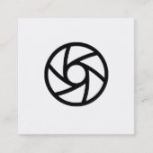 カメラモダンミニマルアパーチャ写真家 スクエア名刺 (正面)