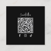 カメラモダンミニマルフォトグラファーの写真ロゴ スクエア名刺 (裏面)