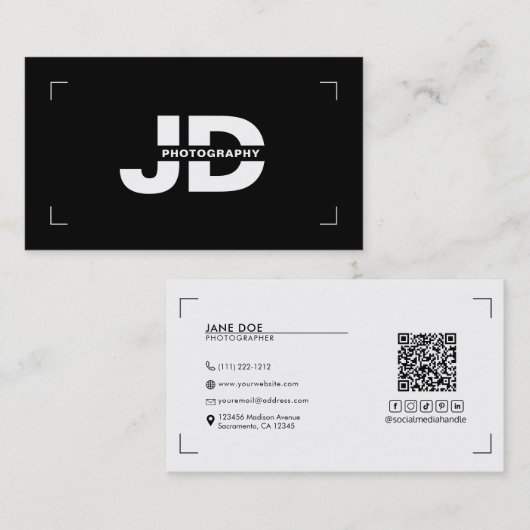 カメラモダンミニマル撮影用ブラケット 名刺 (正面/裏面)