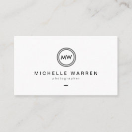 カメラモダンレンズイニシャルロゴB/Wフォトグラファー 名刺