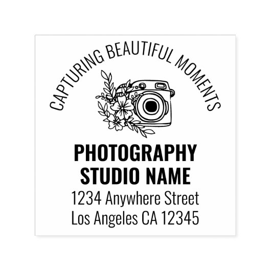 カメラモチーフ戻り名住所写真家セルフ セルフインキングスタンプ (デザイン)
