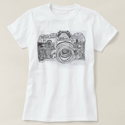 カメララインスケッチ Tシャツ (デザイン正面)