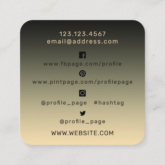 カメラレンズのフォトフレーム  スクエア名刺 (裏面)