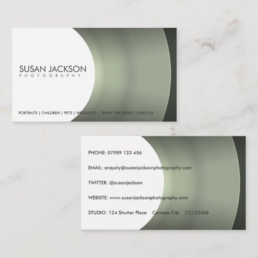 カメラレンズの写真撮影の名刺 名刺 (正面/裏面)