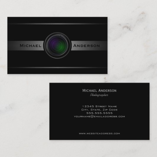 カメラレンズの写真撮影の名刺 名刺 (正面/裏面)