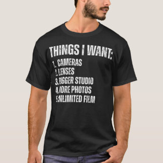 カメラレンズの写真編集のための写真ファンもじり Tシャツ