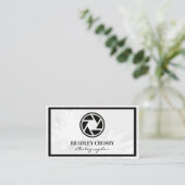 カメラレンズアイコン |熱帯樹木の背景 名刺 (スタンド正面)