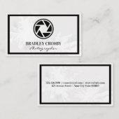 カメラレンズアイコン |熱帯樹木の背景 名刺 (正面/裏面)