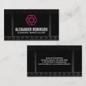 カメラレンズシャッターフォーカス |フィルムの背景 名刺 (正面/裏面)