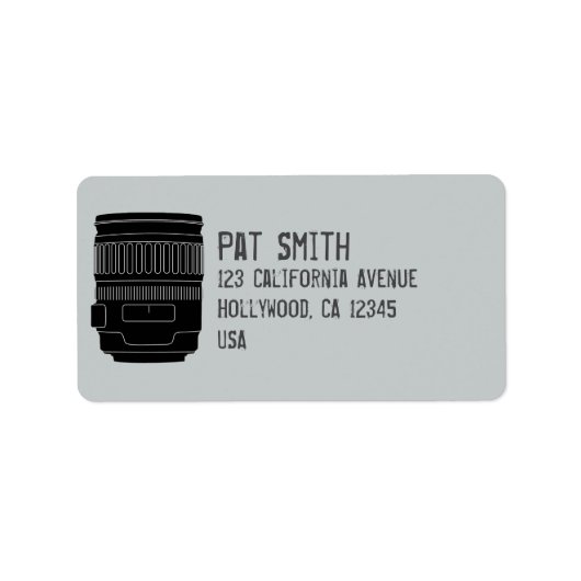 カメラレンズフォトグラファーカスタム住所 シール (正面)