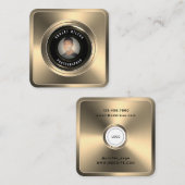 カメラレンズポートレート画像 スクエア名刺 (正面/裏面)