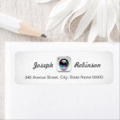 カメラレンズロゴ写真撮影者 ラベル (インサイチュ)